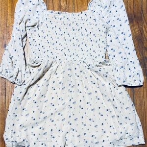American Eagle Outfitters White and Blue Floral Romper